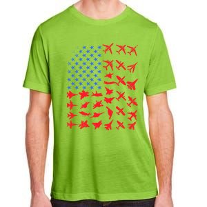 Pilot Airplane American Flag Plane Aviation Gift Patriotic Funny Gift Adult ChromaSoft Performance T-Shirt