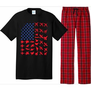 Pilot Airplane American Flag Plane Aviation Gift Patriotic Funny Gift Pajama Set