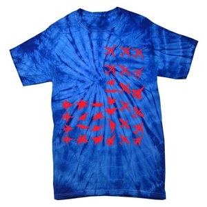 Pilot Airplane American Flag Plane Aviation Gift Patriotic Funny Gift Tie-Dye T-Shirt