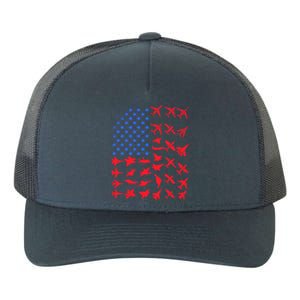 Pilot Airplane American Flag Plane Aviation Gift Patriotic Funny Gift Yupoong Adult 5-Panel Trucker Hat