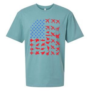 Pilot Airplane American Flag Plane Aviation Gift Patriotic Funny Gift Sueded Cloud Jersey T-Shirt