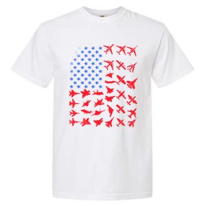 Pilot Airplane American Flag Plane Aviation Gift Patriotic Funny Gift Garment-Dyed Heavyweight T-Shirt