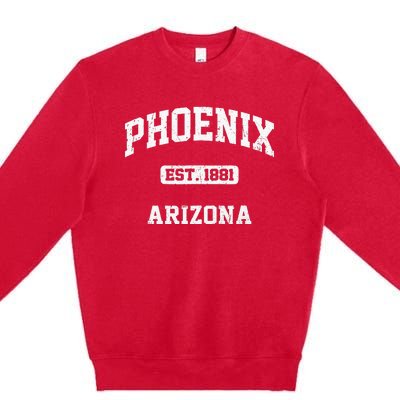 Phoenix Arizona AZ Vintage State Athletic Style Premium Crewneck Sweatshirt