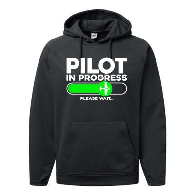 Pilot Art Airline Future Pilot Aviation Airplane Performance Fleece Hoodie