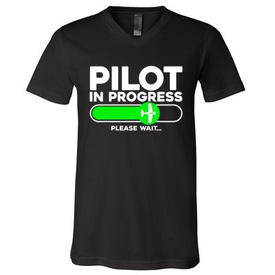 Pilot Art Airline Future Pilot Aviation Airplane V-Neck T-Shirt