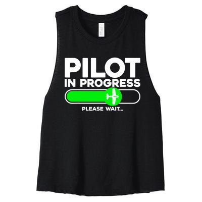 Pilot Art Airline Future Pilot Aviation Airplane Women's Racerback Cropped Tank