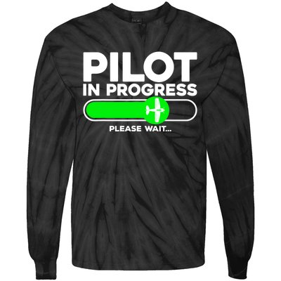 Pilot Art Airline Future Pilot Aviation Airplane Tie-Dye Long Sleeve Shirt