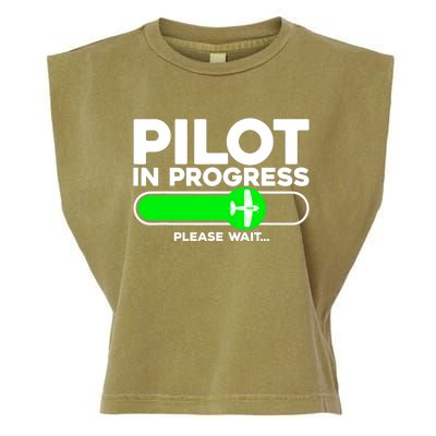 Pilot Art Airline Future Pilot Aviation Airplane Garment-Dyed Women's Muscle Tee