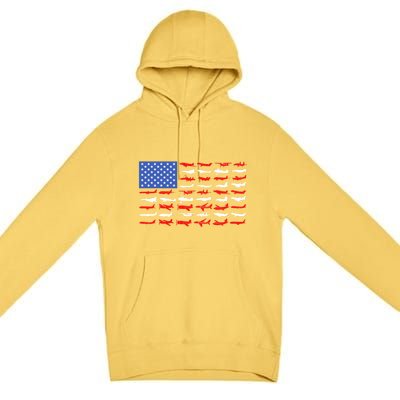 Pilot Airplane American Flag Vintage Aviation Flying Airline Cool Gift Premium Pullover Hoodie