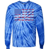 Pilot Airplane American Flag Vintage Aviation Flying Airline Cool Gift Tie-Dye Long Sleeve Shirt