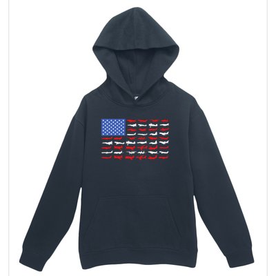 Pilot Airplane American Flag Vintage Aviation Flying Airline Cool Gift Urban Pullover Hoodie