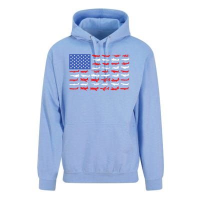 Pilot Airplane American Flag Vintage Aviation Flying Airline Cool Gift Unisex Surf Hoodie