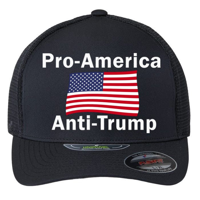 Proamerica Antitrump American Usa Flag Flexfit Unipanel Trucker Cap