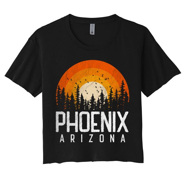 Phoenix Arizona Az Vintage Retro Style City 70s 80s 90s Gift Cool Gift Crop Top