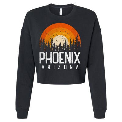 Phoenix Arizona Az Vintage Retro Style City 70s 80s 90s Gift Cool Gift Cropped Pullover Crew