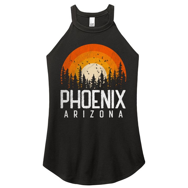 Phoenix Arizona Az Vintage Retro Style City 70s 80s 90s Gift Cool Gift Women's Perfect Tri Rocker Tank