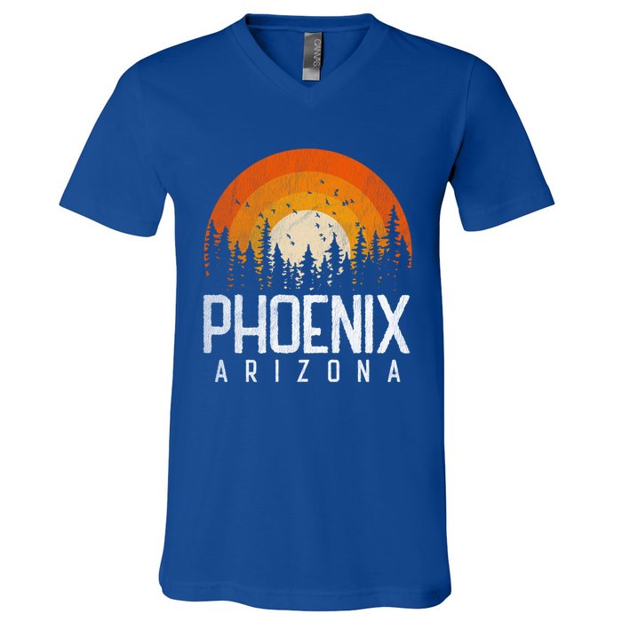 Phoenix Arizona Az Vintage Retro Style City 70s 80s 90s Gift Cool Gift V-Neck T-Shirt