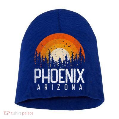 Phoenix Arizona Az Vintage Retro Style City 70s 80s 90s Gift Cool Gift Short Acrylic Beanie