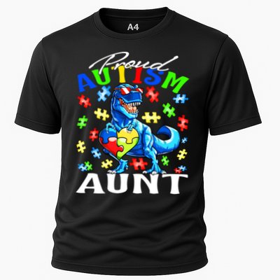 Proud Autism Aunt Dinosaur Autism Awareness Gift Performance Shirt