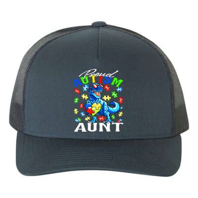 Proud Autism Aunt Dinosaur Autism Awareness Gift Yupoong Adult 5-Panel Trucker Hat