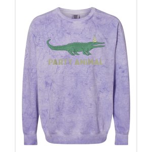 Party Animal Alligator Birthday , Alligator Birthday Colorblast Crewneck Sweatshirt