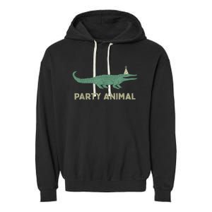 Party Animal Alligator Birthday , Alligator Birthday Garment-Dyed Fleece Hoodie