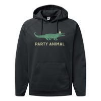 Party Animal Alligator Birthday , Alligator Birthday Performance Fleece Hoodie