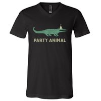 Party Animal Alligator Birthday , Alligator Birthday V-Neck T-Shirt