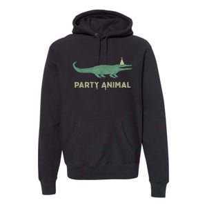 Party Animal Alligator Birthday , Alligator Birthday Premium Hoodie