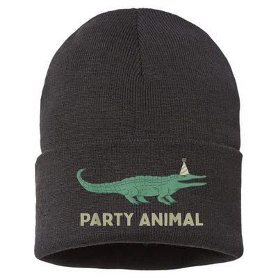 Party Animal Alligator Birthday , Alligator Birthday Sustainable Knit Beanie