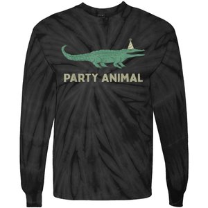 Party Animal Alligator Birthday , Alligator Birthday Tie-Dye Long Sleeve Shirt