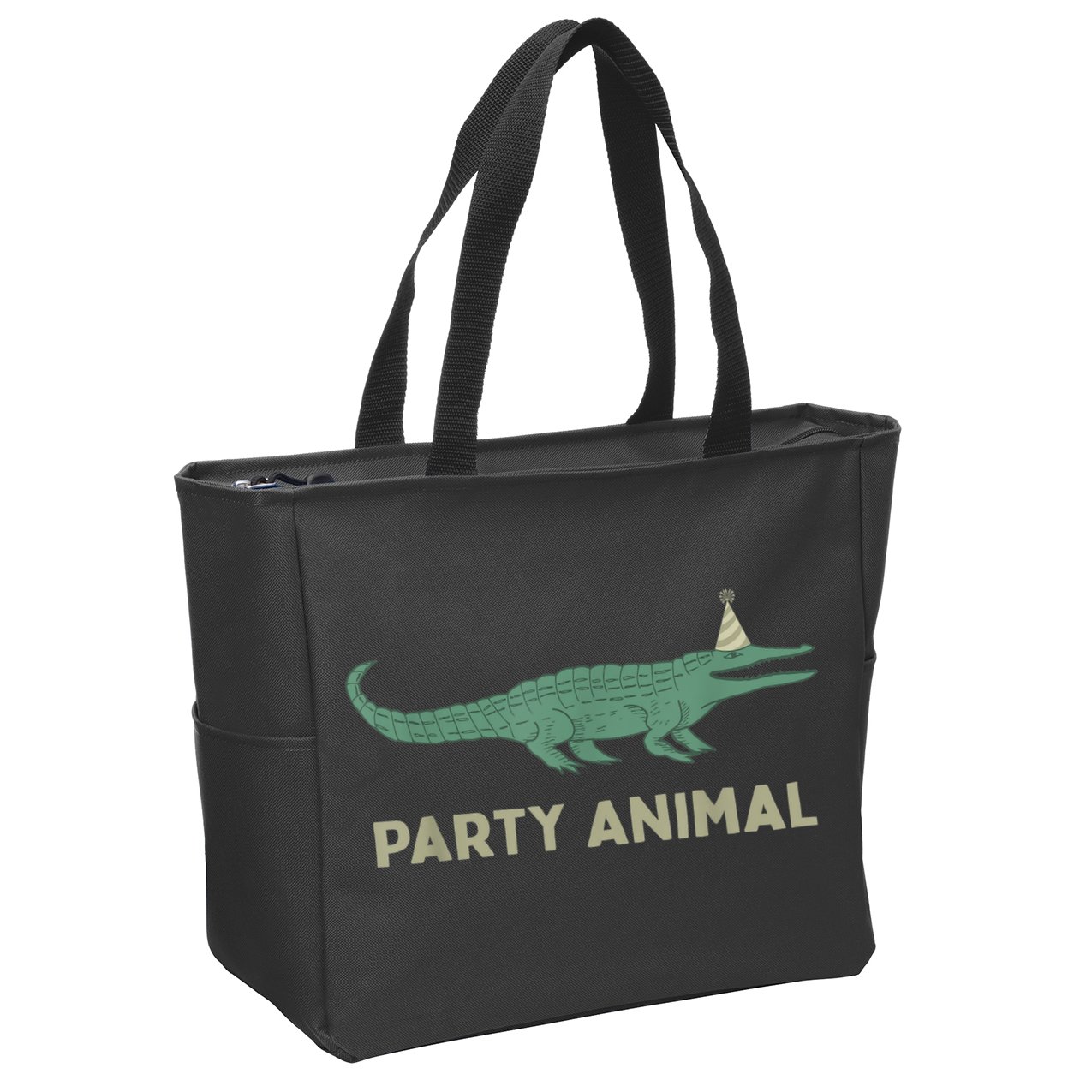 Party Animal Alligator Birthday , Alligator Birthday Zip Tote Bag