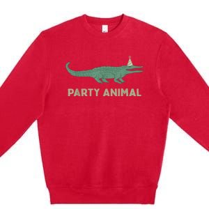 Party Animal Alligator Birthday , Alligator Birthday Premium Crewneck Sweatshirt