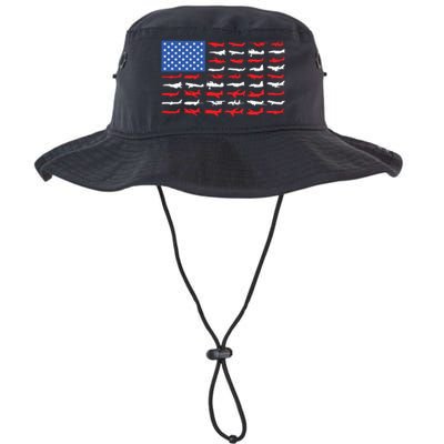 Pilot Airplane American Flag Legacy Cool Fit Booney Bucket Hat