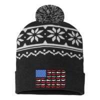 Pilot Airplane American Flag USA-Made Snowflake Beanie