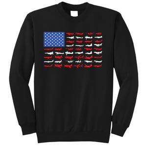 Pilot Airplane American Flag Plane Aviation Sweatshirt