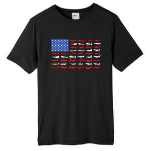 Pilot Airplane American Flag Plane Aviation Tall Fusion ChromaSoft Performance T-Shirt