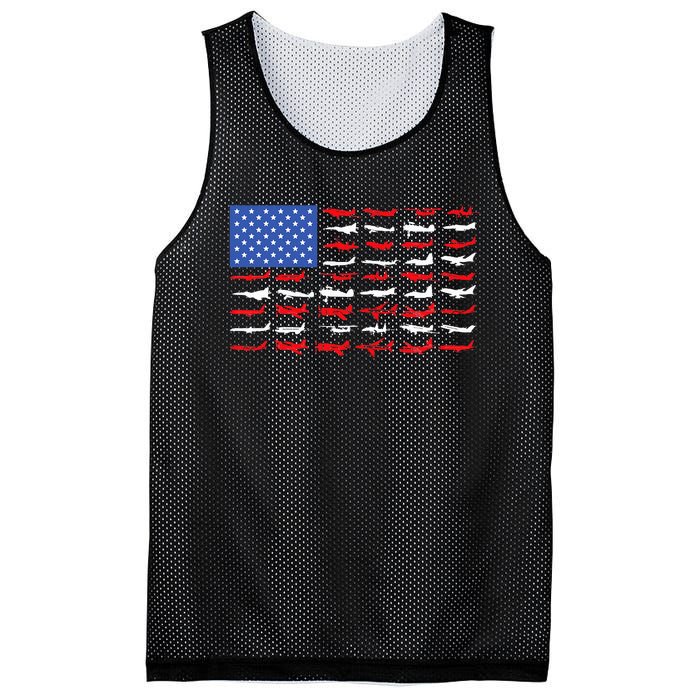 Pilot Airplane American Flag Plane Aviation Mesh Reversible Basketball Jersey Tank