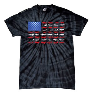 Pilot Airplane American Flag Plane Aviation Tie-Dye T-Shirt