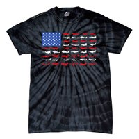 Pilot Airplane American Flag Plane Aviation Tie-Dye T-Shirt