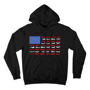 Pilot Airplane American Flag Plane Aviation Tall Hoodie