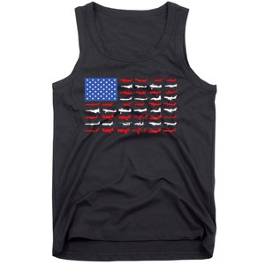 Pilot Airplane American Flag Plane Aviation Tank Top