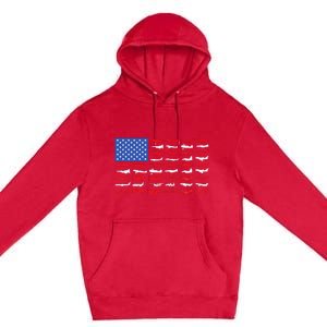 Pilot Airplane American Flag Plane Aviation Premium Pullover Hoodie