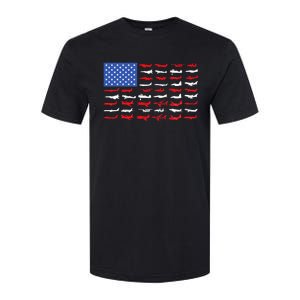 Pilot Airplane American Flag Plane Aviation Softstyle CVC T-Shirt