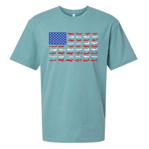 Pilot Airplane American Flag Plane Aviation Sueded Cloud Jersey T-Shirt