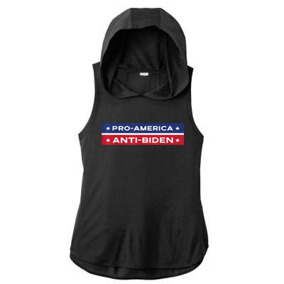 Pro America Anti Biden Flag Usa Impeach Joe Biden Anti Biden Ladies PosiCharge Tri-Blend Wicking Draft Hoodie Tank