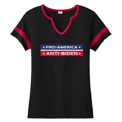 Pro America Anti Biden Flag Usa Impeach Joe Biden Anti Biden Ladies Halftime Notch Neck Tee