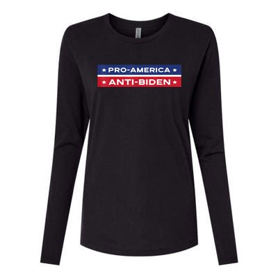 Pro America Anti Biden Flag Usa Impeach Joe Biden Anti Biden Womens Cotton Relaxed Long Sleeve T-Shirt