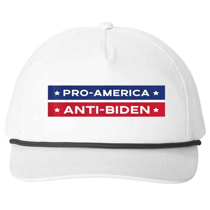 Pro America Anti Biden Flag Usa Impeach Joe Biden Anti Biden Snapback Five-Panel Rope Hat