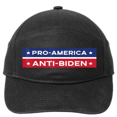 Pro America Anti Biden Flag Usa Impeach Joe Biden Anti Biden 7-Panel Snapback Hat